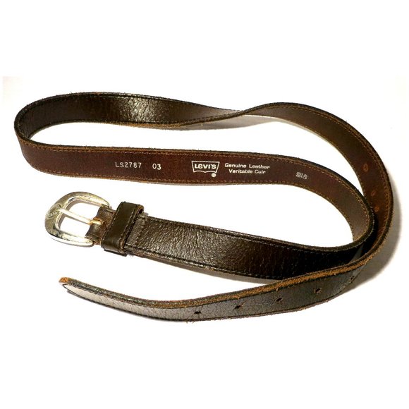 Vintage Levi's LS2787 03 Brown Leather Belt - Size 40/100 - Picture 2 of 9